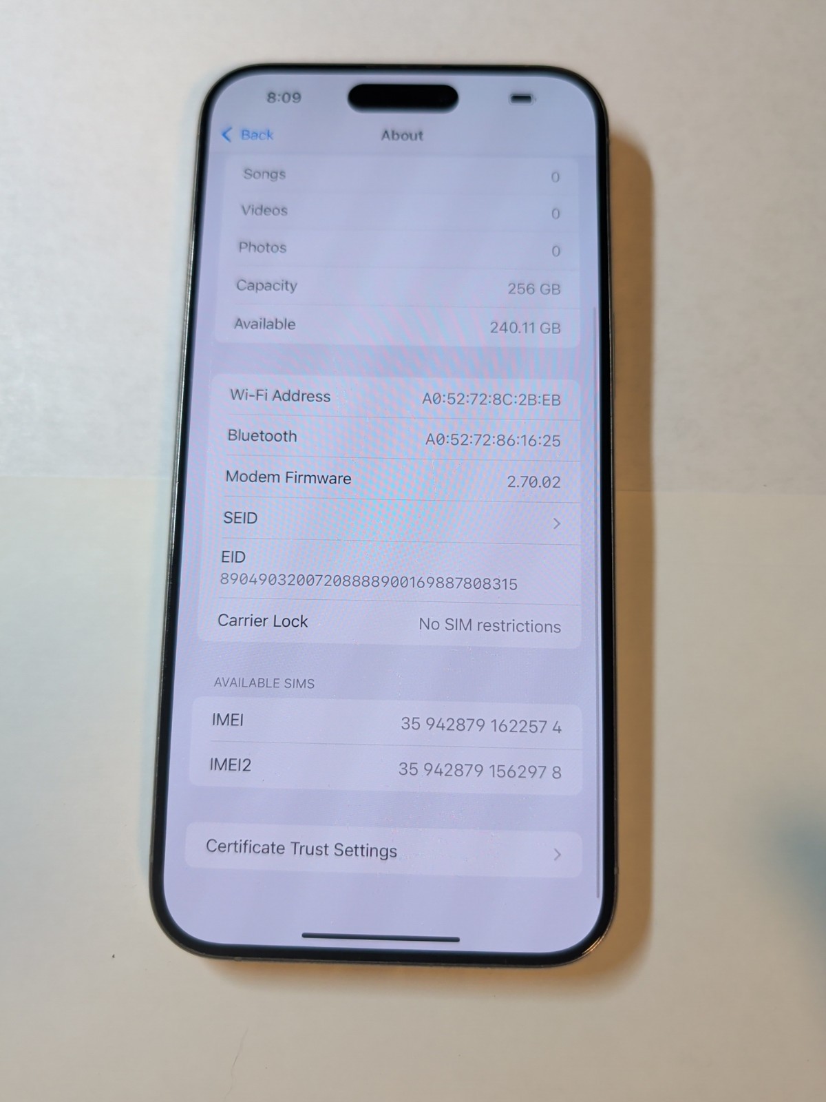 Apple iPhone 15 Pro Max – 256 GB – Natural Titanium (Unlocked)