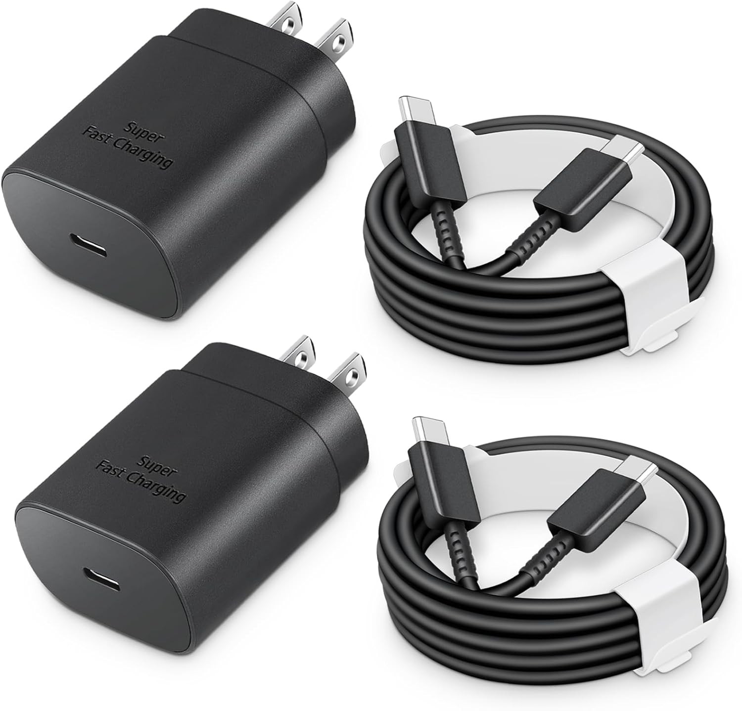 25W USB-C Fast Charger Block with C-to-C Cable for Galaxy S24/S23/S22, Pixel 8/7