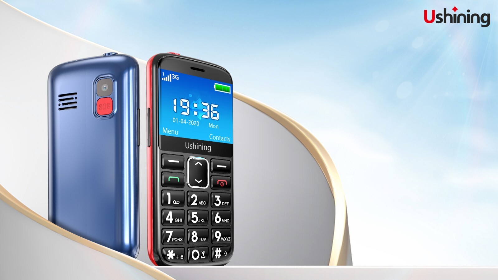 Ushining 3G Unlocked Cell Phone for Senior & Kids, Easy-to-Use Big Button