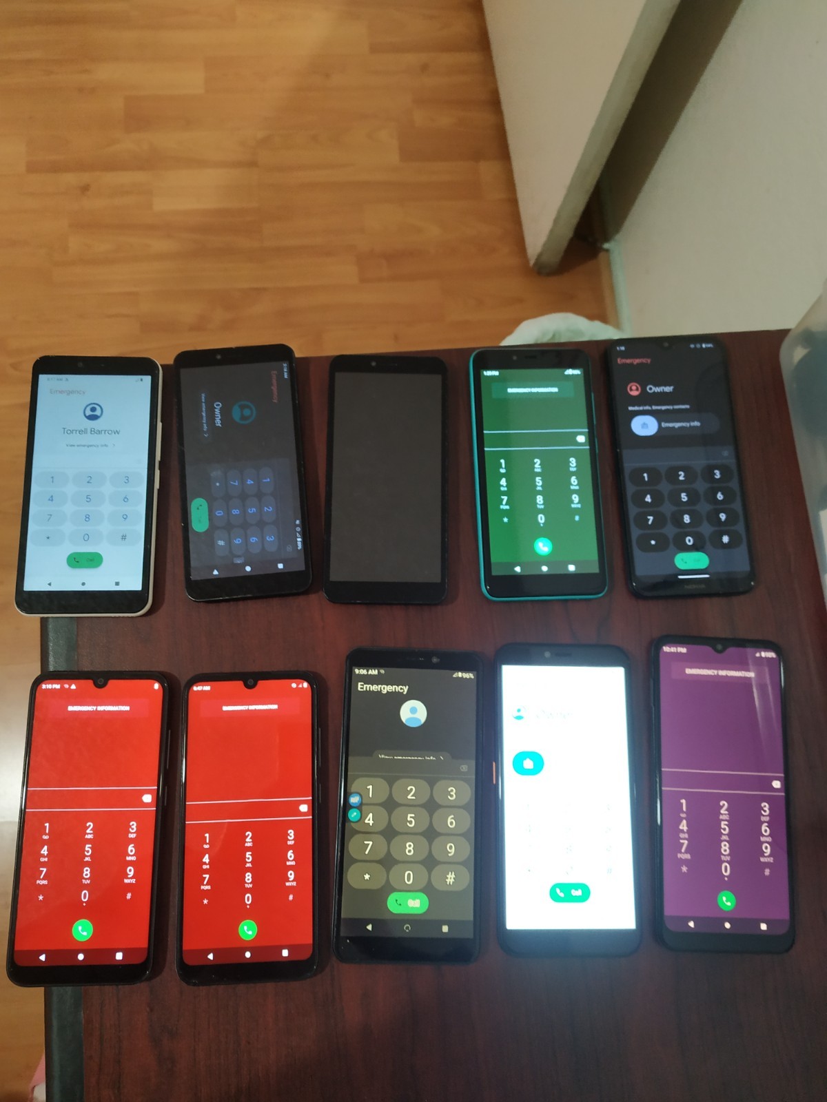 Lot of 10 Mixed Brand VORTEX C24 / WIKO / BLU/NUU /and other Smartphone For part