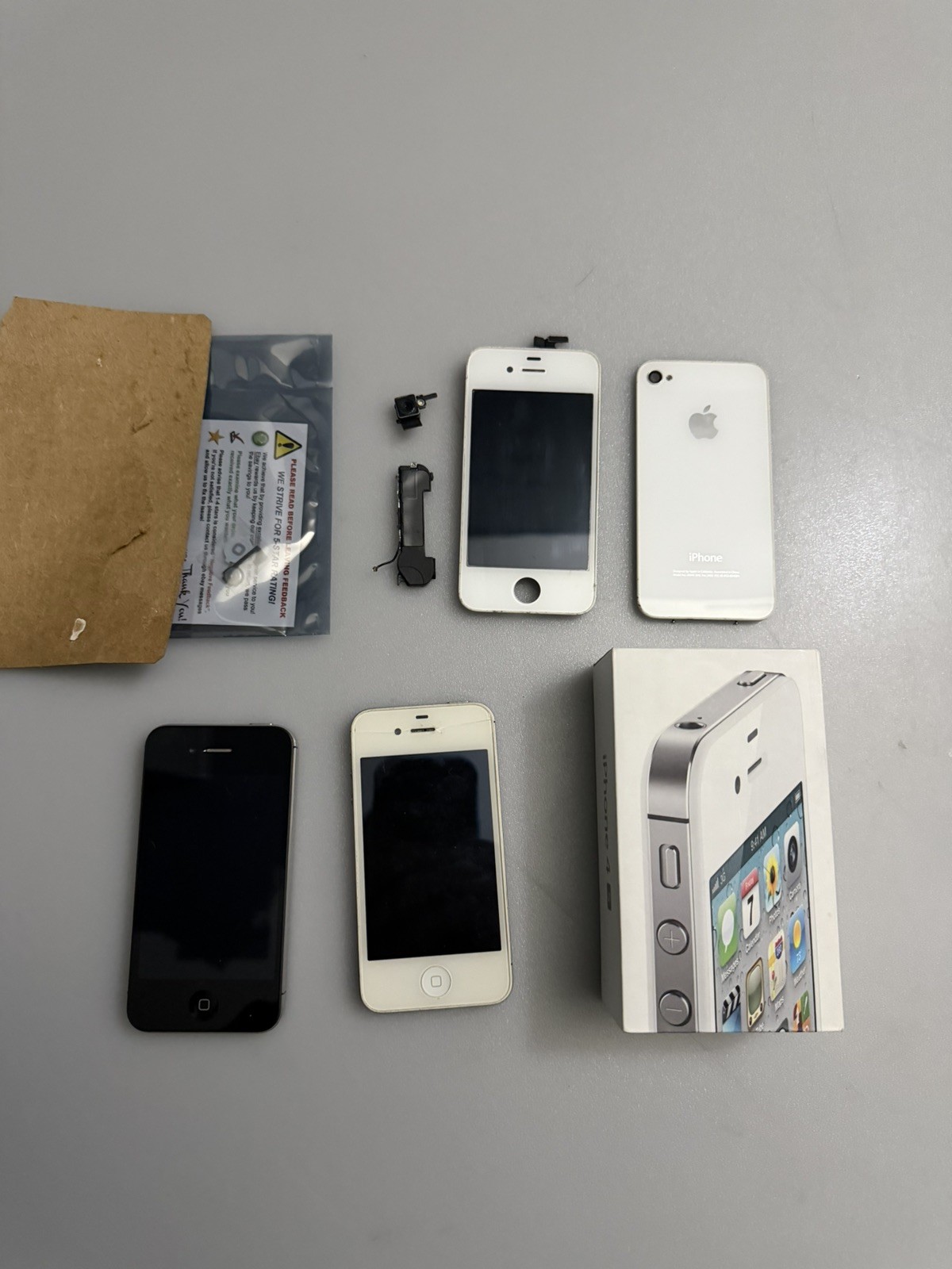 (2) A1349 Apple iPhone 4/4s Black/White plus parts