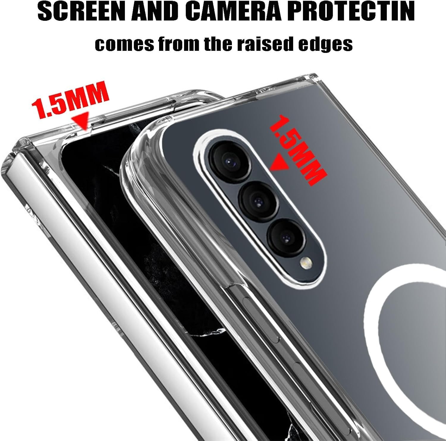 for Galaxy Z Fold 6 Case Original Builtin Screen Protector with Built-in 9H Temp