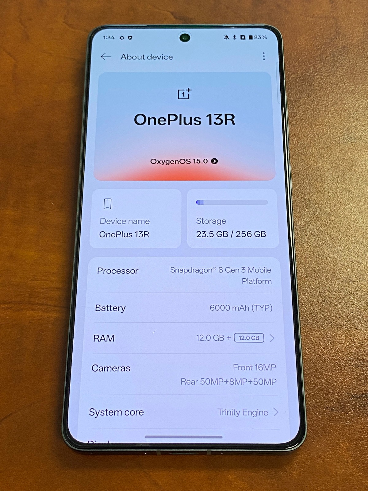 OnePlus 13R Nebula Noir 12GB+256GB US Unlock Excellent w 95%+ Battery Health