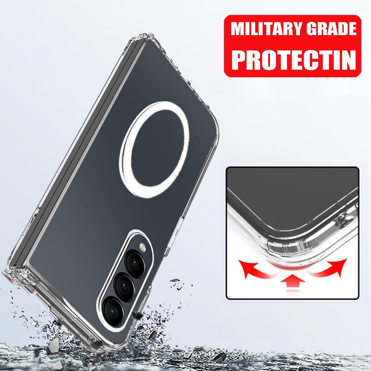 for Galaxy Z Fold 6 Case Original Builtin Screen Protector with Built-in 9H Temp