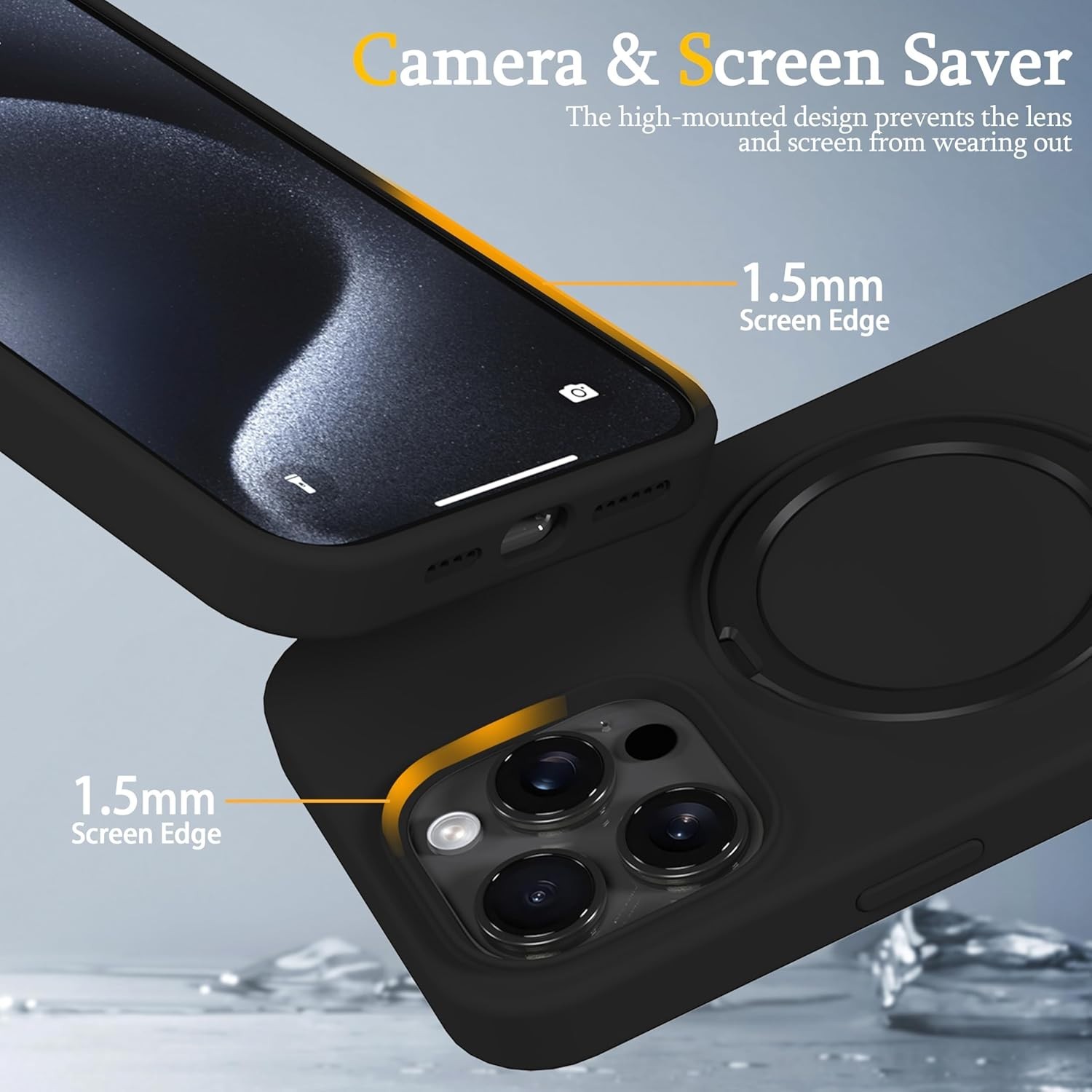 Case for iPhone 13 Pro Max with Magnetic Invisible Stand – Shockproof Silicone C