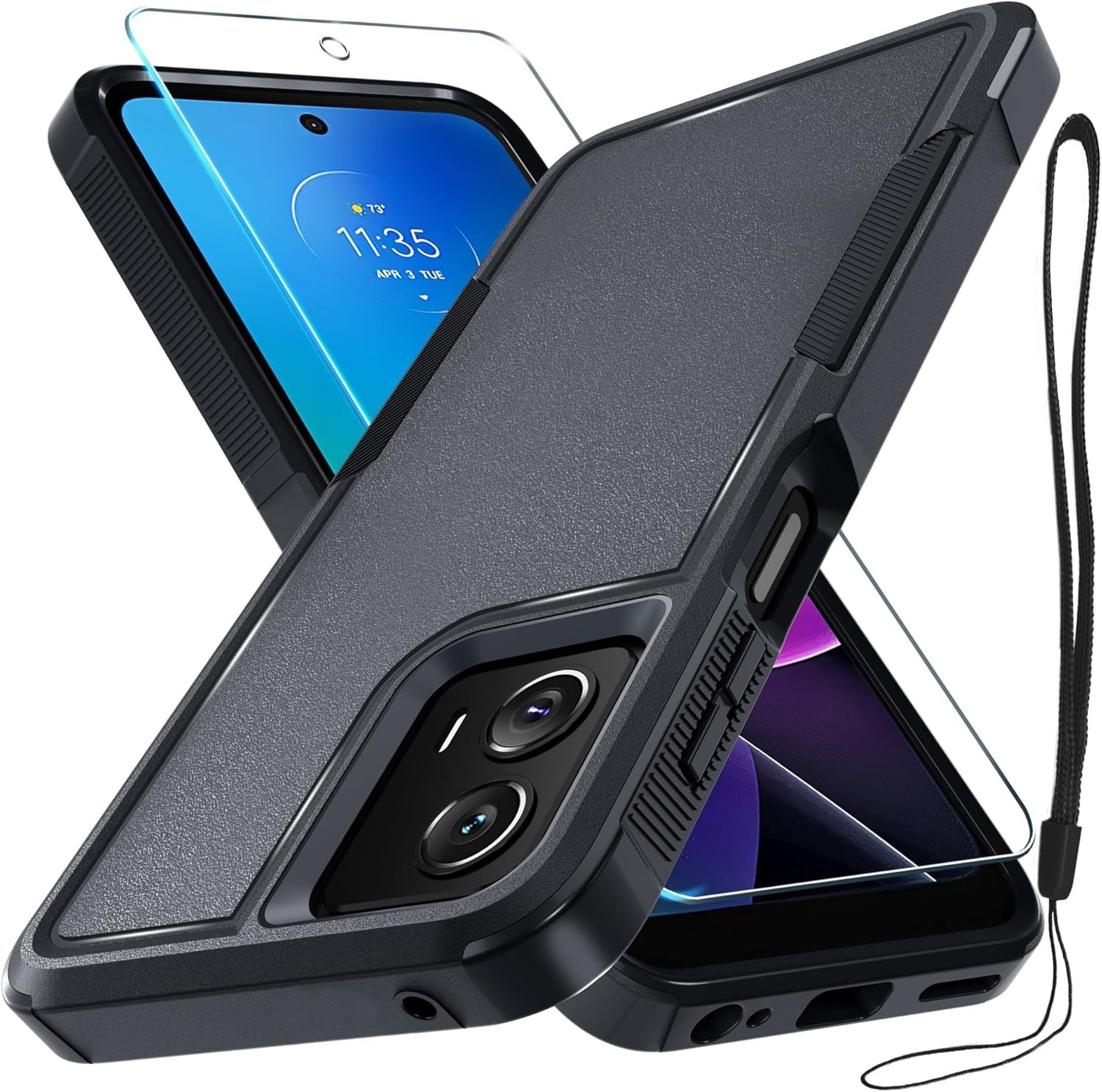 For Moto G Power 5G 2024 Case Heavy Duty+Screen Protector, Full Body Protective