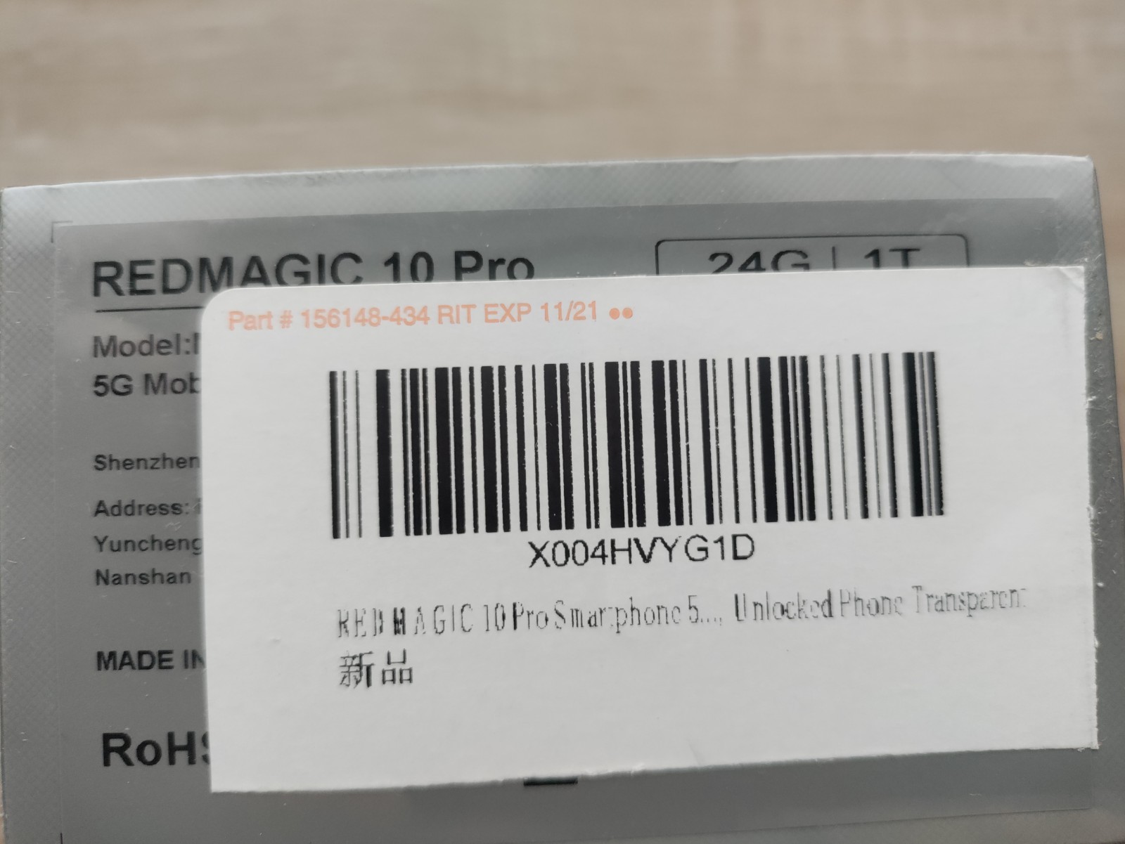 MAGIC Gaming Smartphone 10 Pro 24GB RAM 1TB Storage w/ Accessories (Transparent)