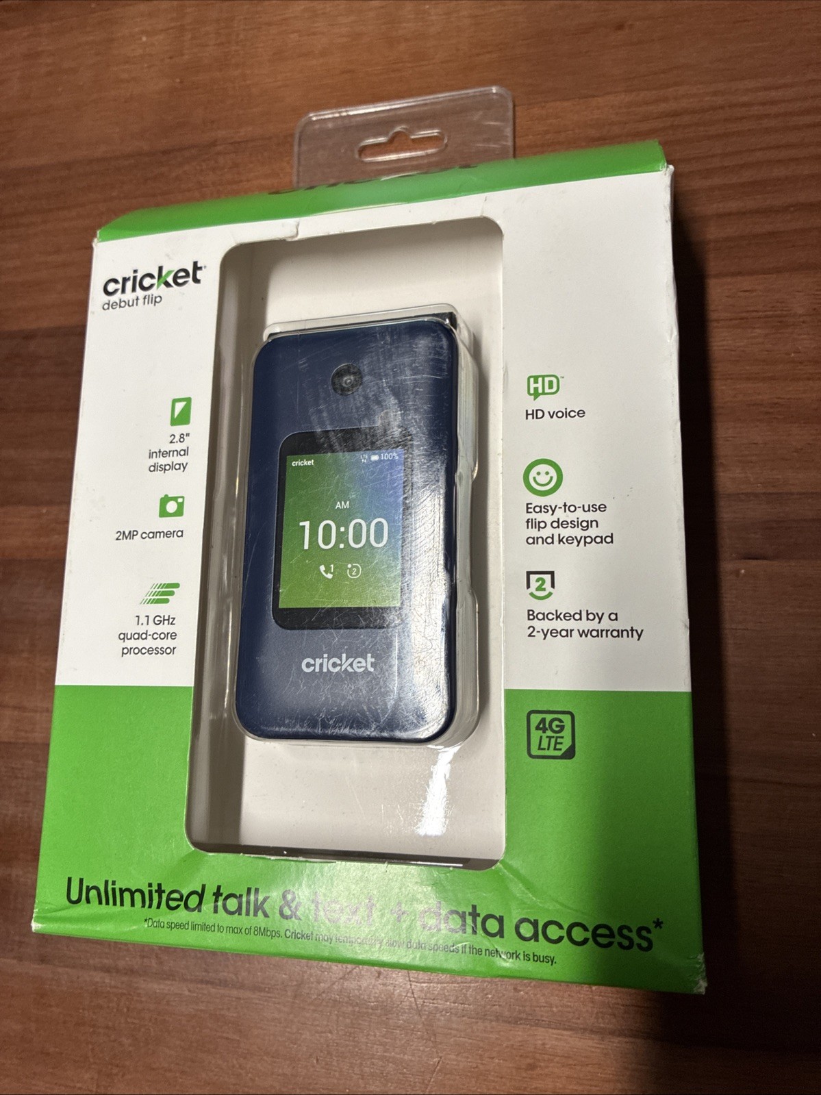 Cricket Debut Flip 4G LTE Wireless Prepaid Phone – Navy Blue