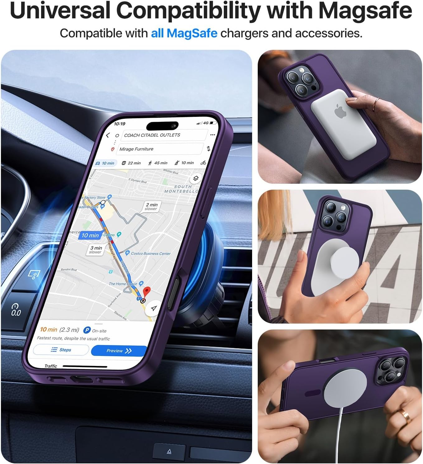 Magnetic for iPhone 13 Pro Case, Shockproof Protective Translucent Matte Cover,