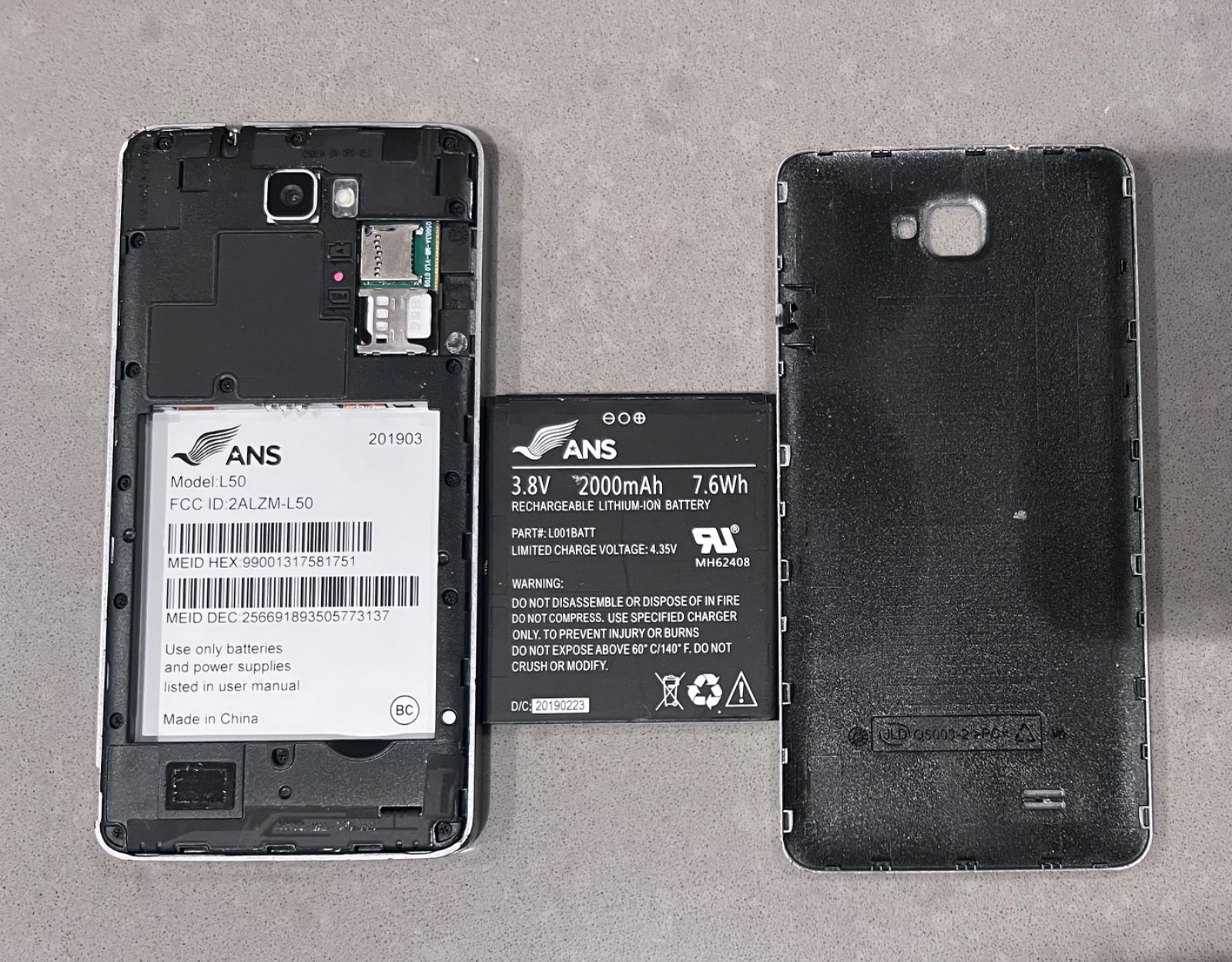 Damaged Defective ANS L50 Smartphone (Assurance Wireless) – 8GB Silver
