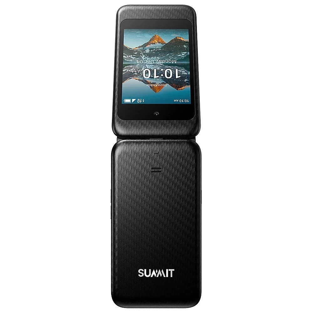 Boost Mobile Summit Flip Phone Bundle Dual 2.8″ Display Cell Phone