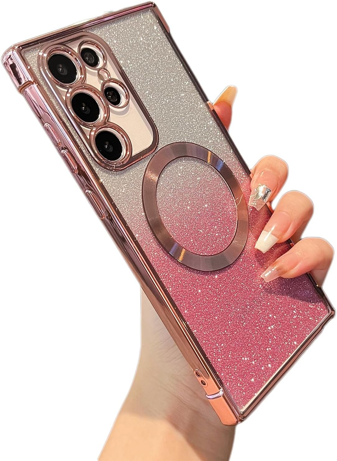 2PCS Clear Magnetic Case & Shockproof TPU Protector for Samsung Galaxy S23 Ultra