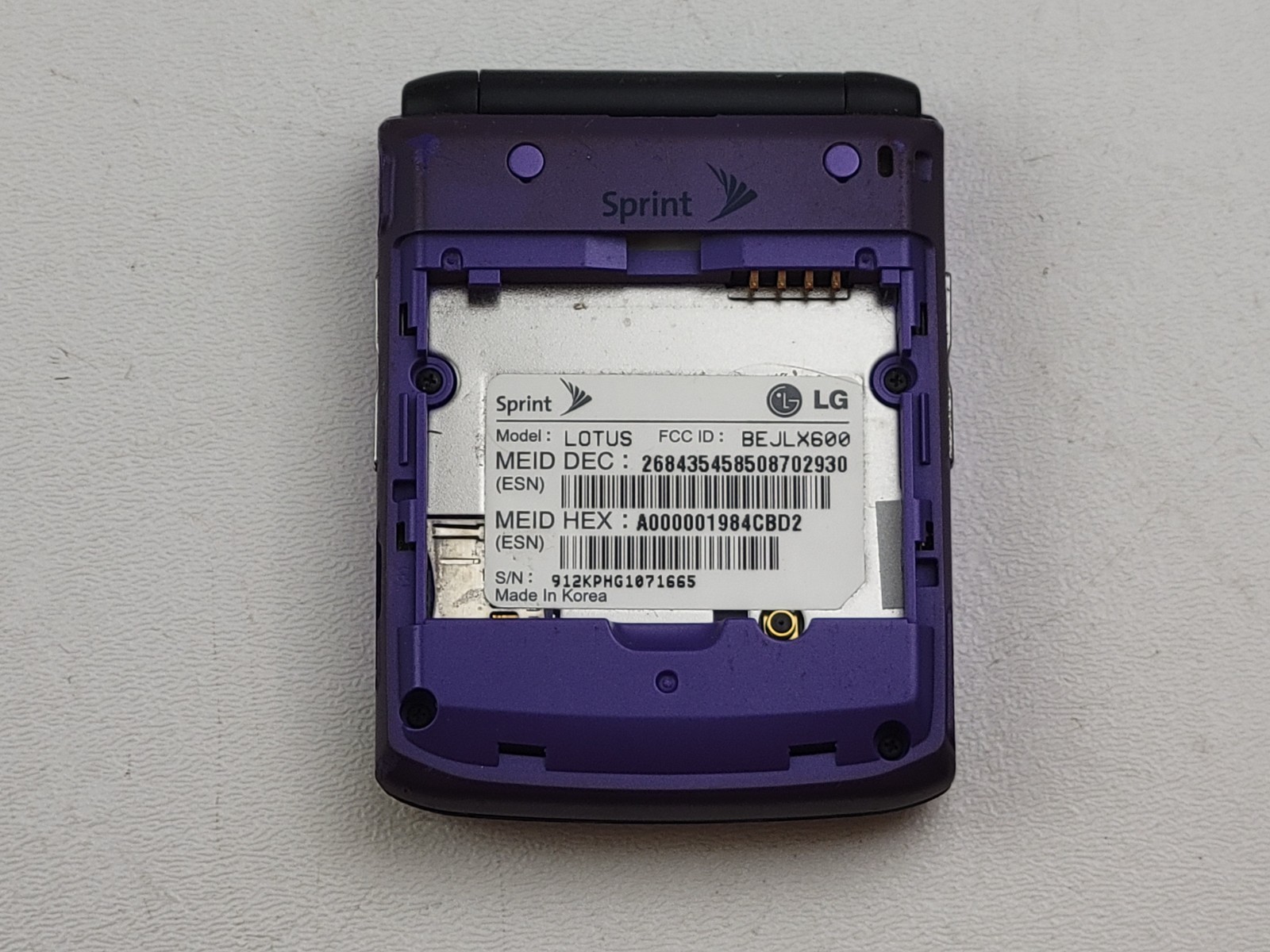 LG Lotus (LX600) Floral Purple Cell Phone for Sprint – WORKS! – H6198