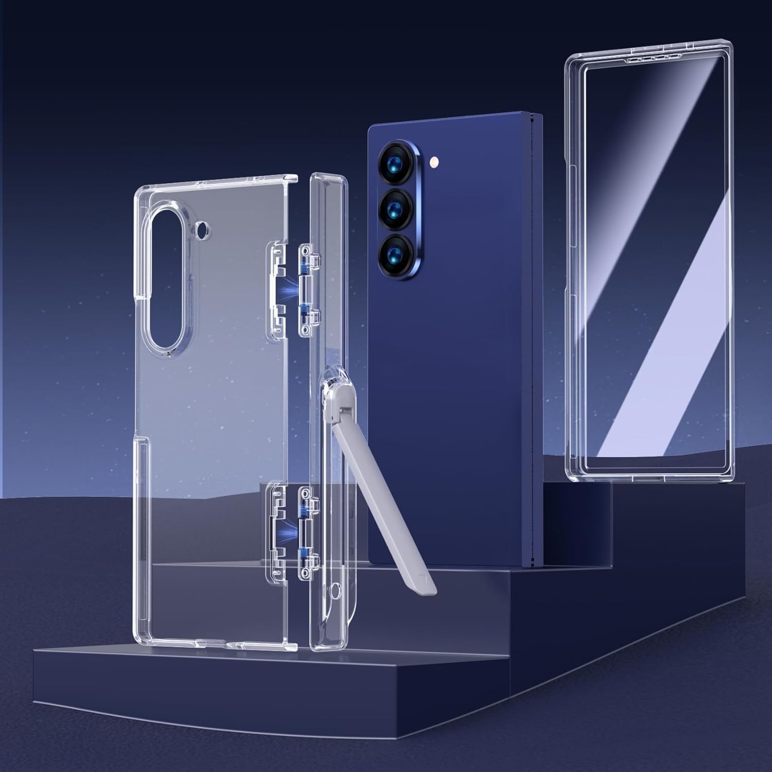 Samsung Galaxy Z Fold 6 Case with Kickstand Full Body Plastic Stylish Shockproof