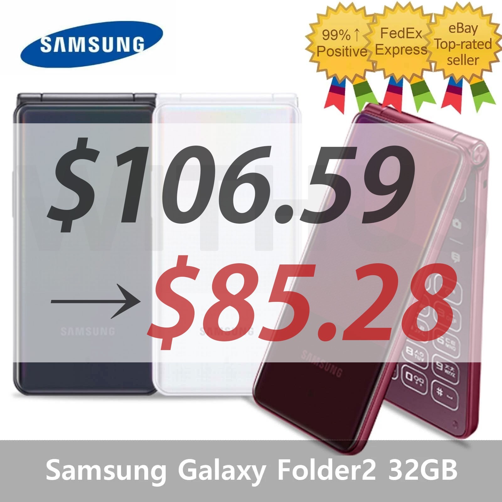 [CLEARANCE] Samsung Galaxy Folder2 32G SM-G160N Unlocked LTE 2021.ver_White