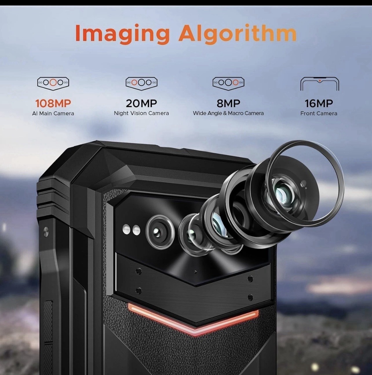 DOOGEE V Max Pro 5G Rugged Smartphone 22000mAh 32GB+512GB Android 14 108MP+20MP