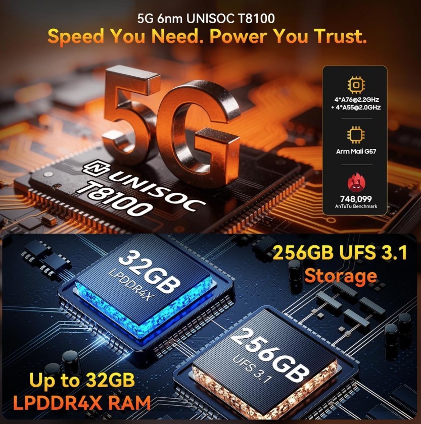Blackview Rock 2 Pro 5G Rugged Smart Phone Android 16 32GB+256GB Unlocked
