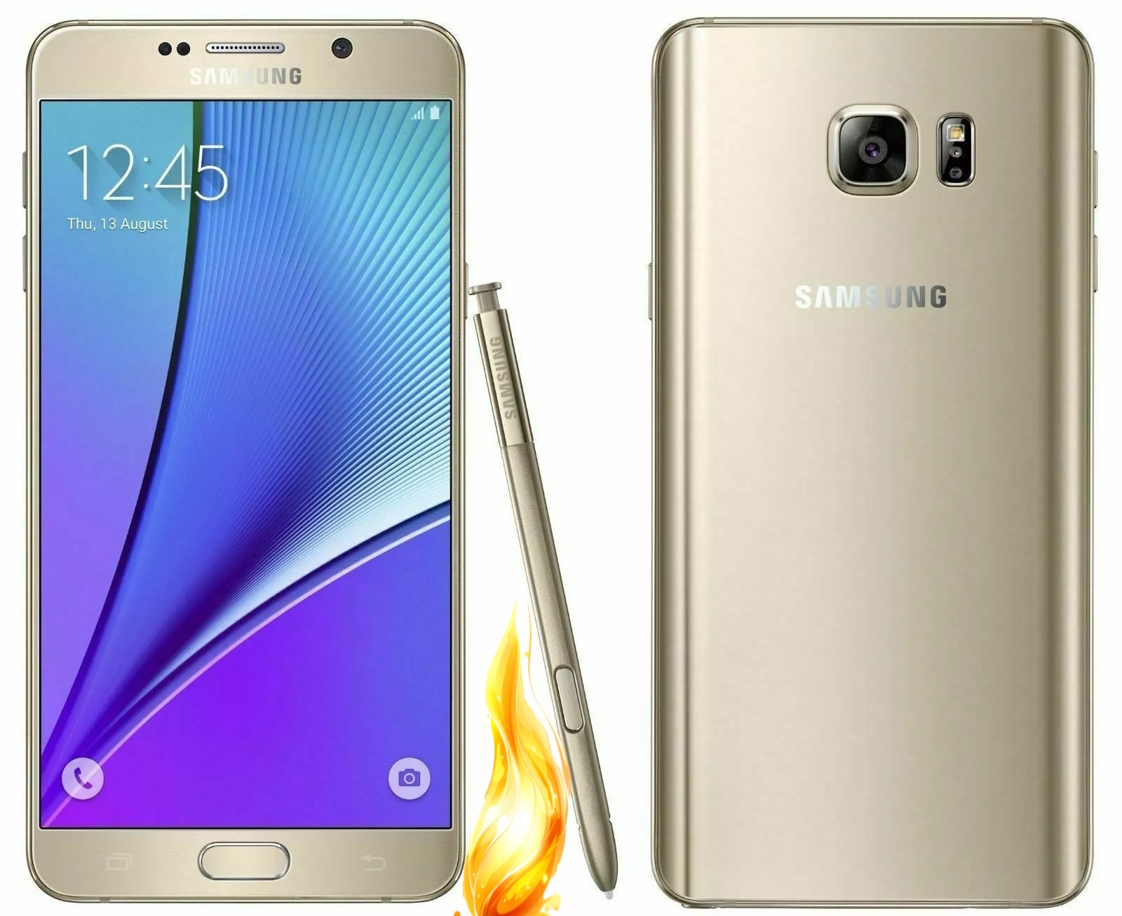 Original Samsung Note 5 N920 64G DUAL SIM Factory Unlocked Good GOLD Cellhone A+