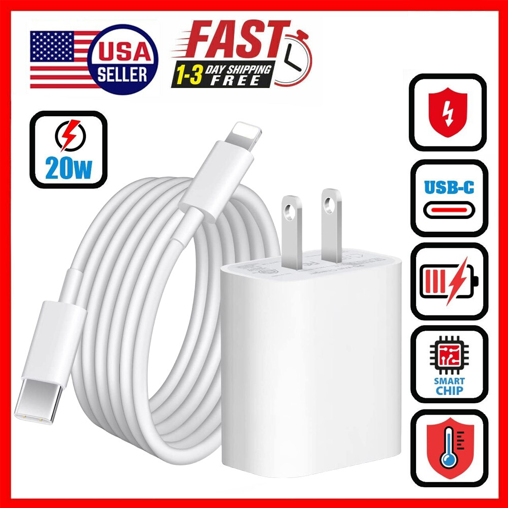 20W Super Fast Charger + Type-C Cable For iPhone 11 13 14 Pro Max 8 7 6 5X Xs XR