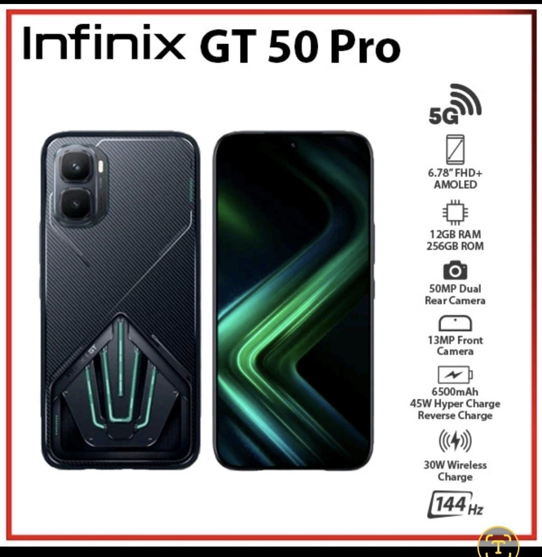 Infinix GT 50 Pro 5G BLACK 12GB+256GB Dual SIM Unlocked Android Cell Phone