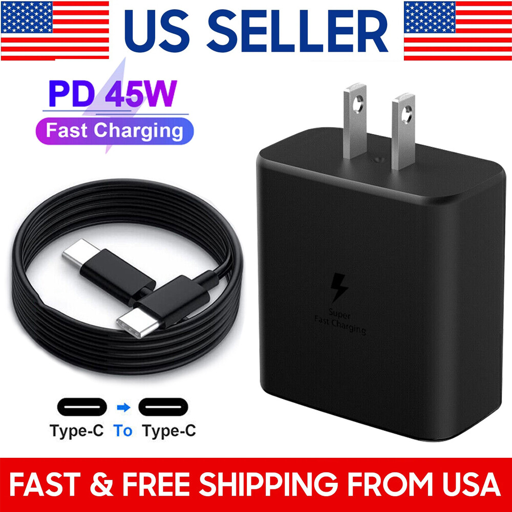 ⚡45W PD Wall Charger Usb-C 6FT Fast charging for Samsung Galaxy S23 S22 S21 S20+
