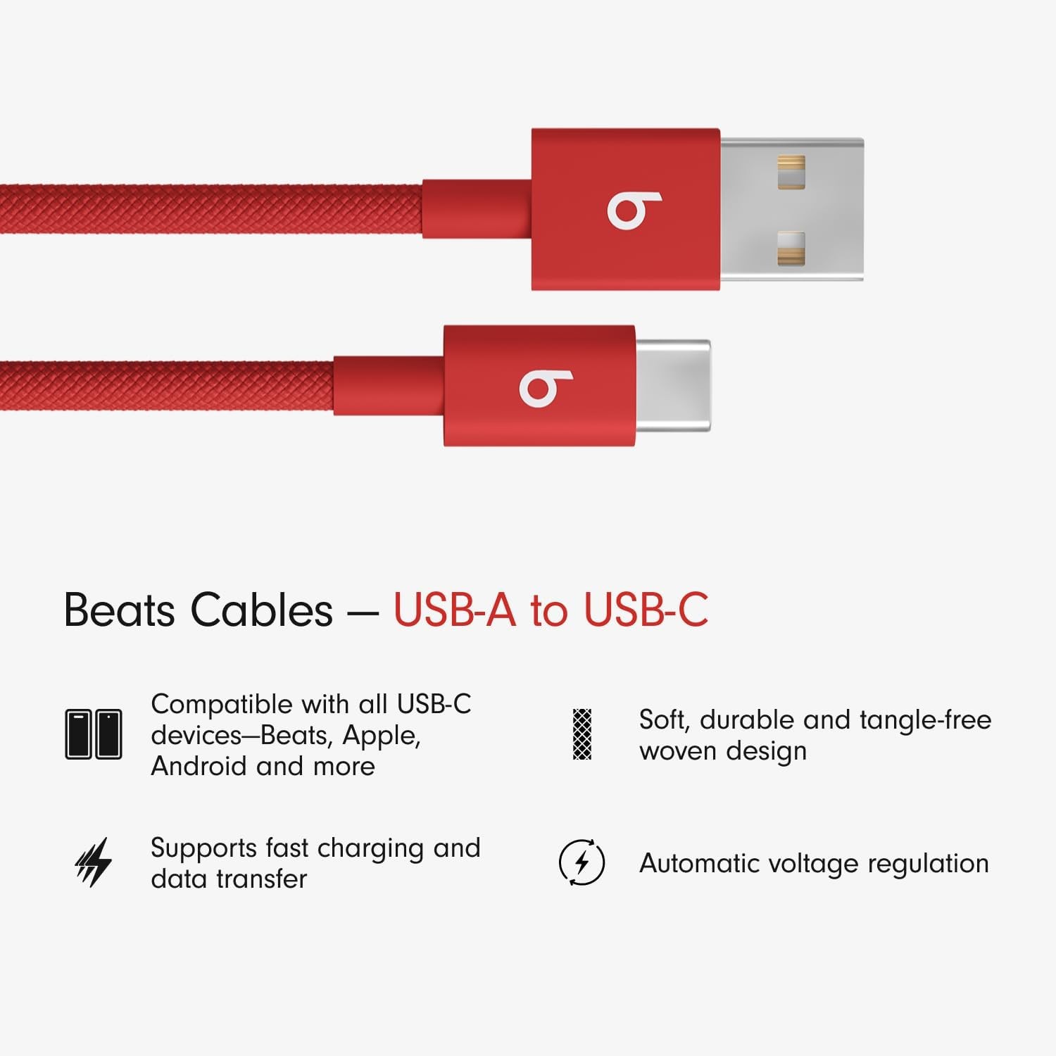 Fast Charging USB-A to USB-C Cable 1.5m for Apple & Android Devices – Tangle-Fre