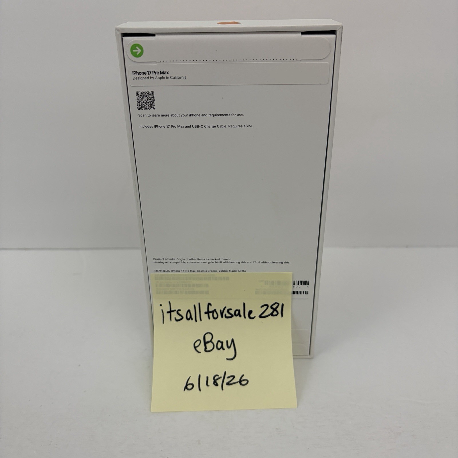 BRAND NEW SEALED iPhone 17 Pro Max Unlocked 256gb Cosmic Orange