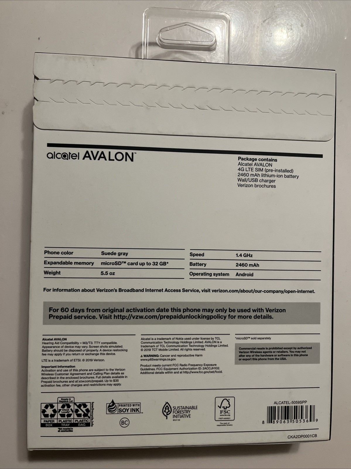 New Sealed Alcatel Avalon Android Phone – Black (Verizon Prepaid)