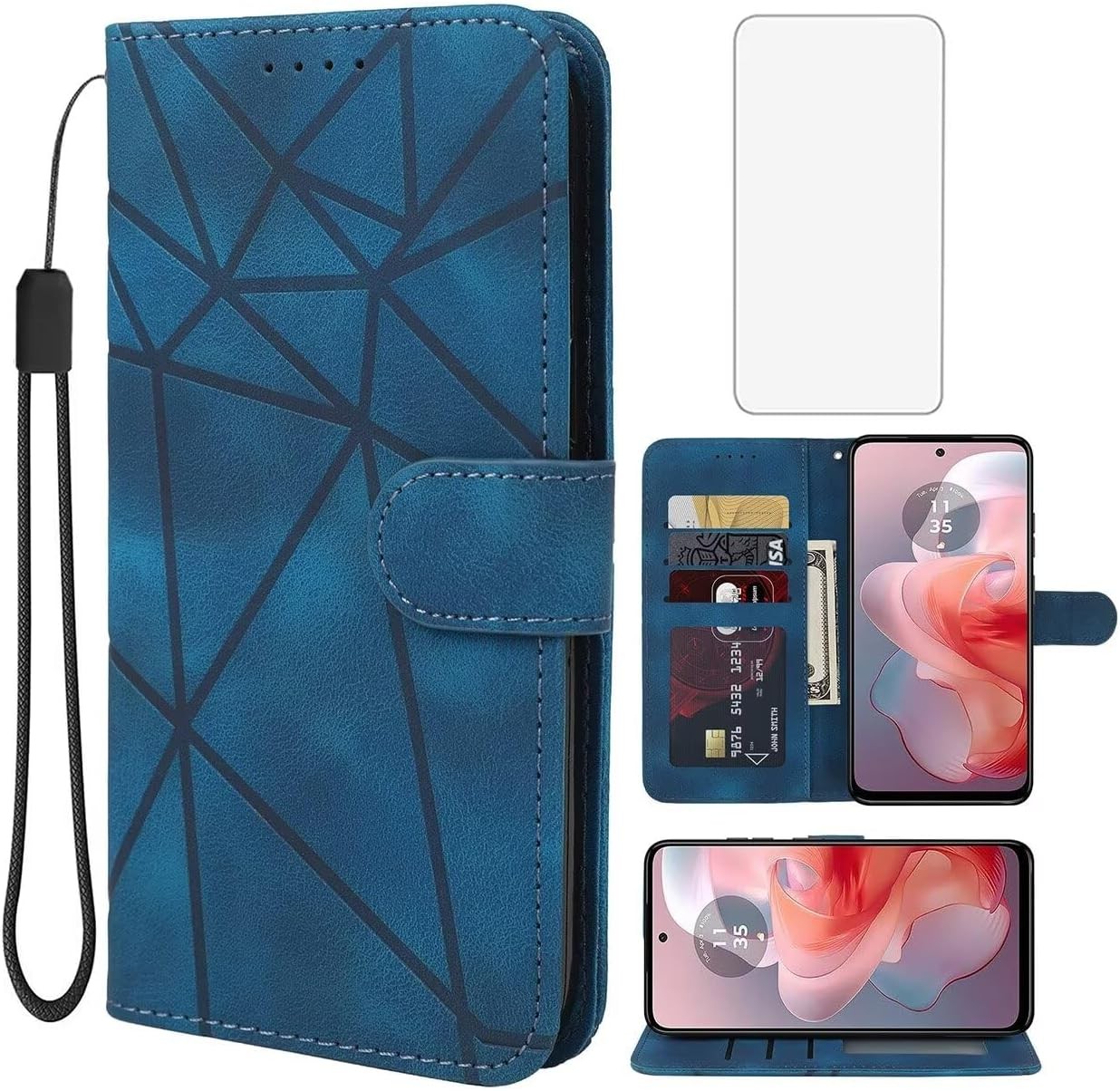 Case for Moto G Power 2024/Motorola G Power 2024 5G Wallet Case with Screen Prot