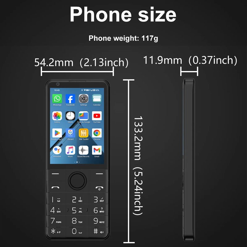 MINI Unlocked DOOV R77 PRO Android 14 Smartphone Dual SIM Phone Keyboard Mobile