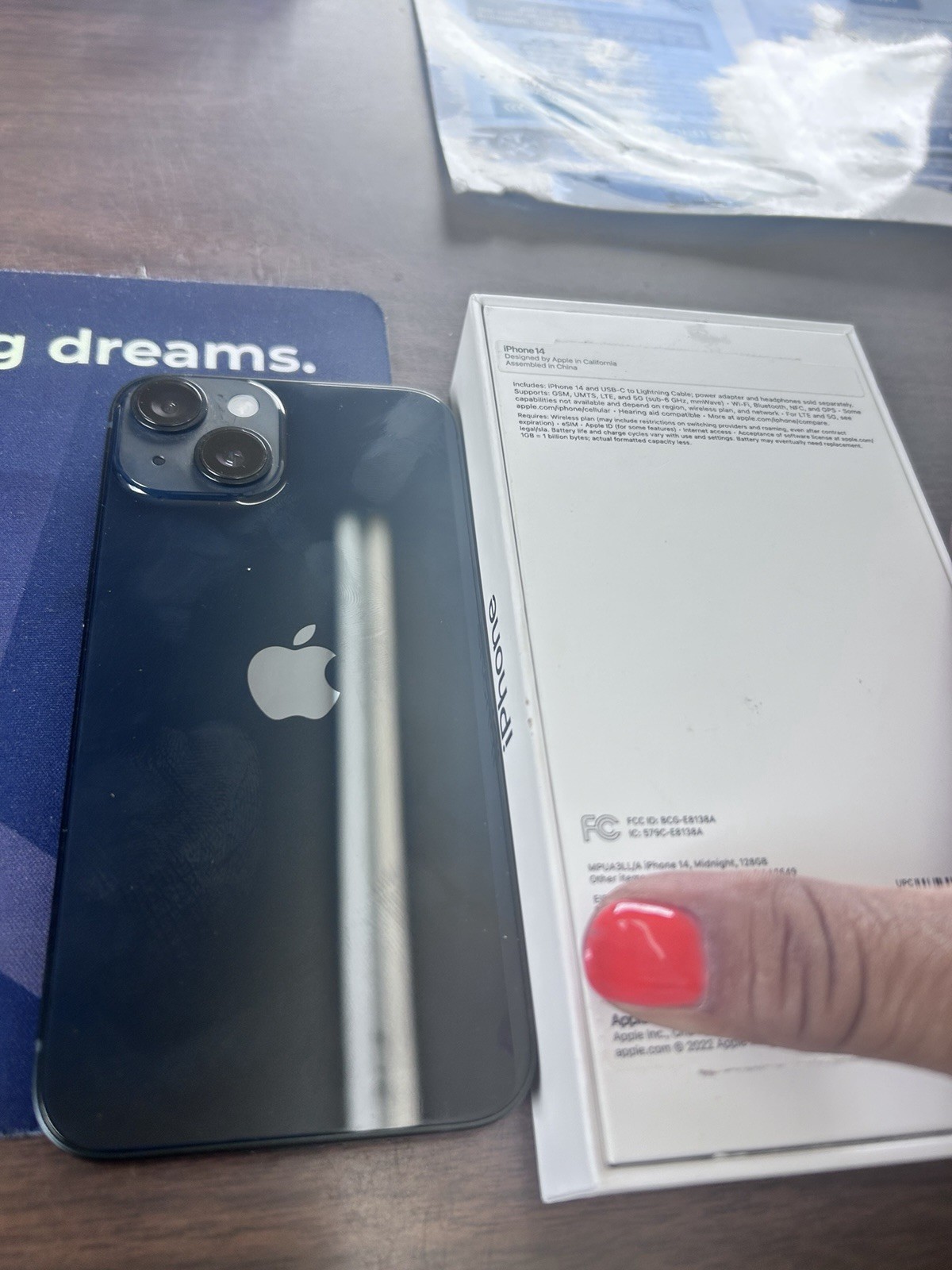 Apple iPhone 14 A2649 128GB Blue Slate Style 12MP Camera MPN MPUA3LL/A