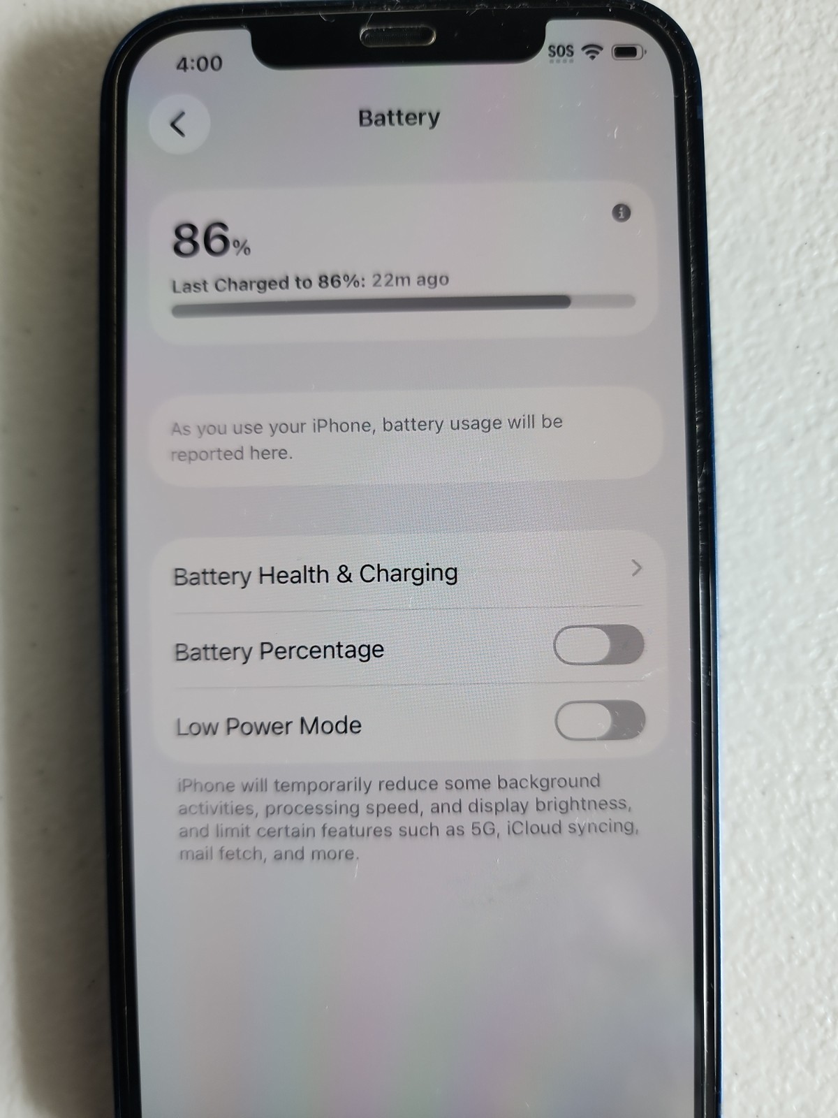Apple iPhone 12 64GB Blue Unlocked 86% Battery Health