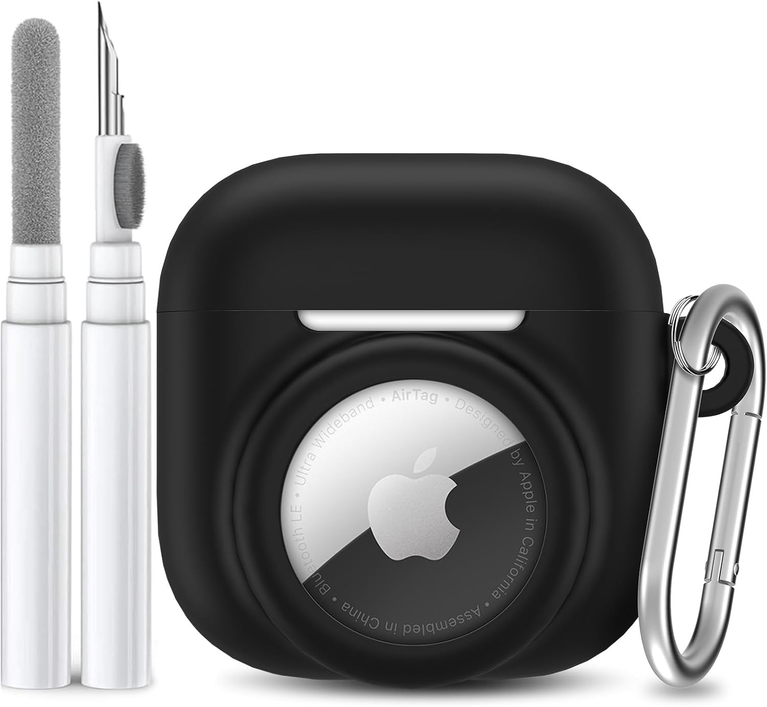 2 in 1 Silicone Case for AirPod 4 and AirTag 2/1, Shockproof Protective Skin Cov