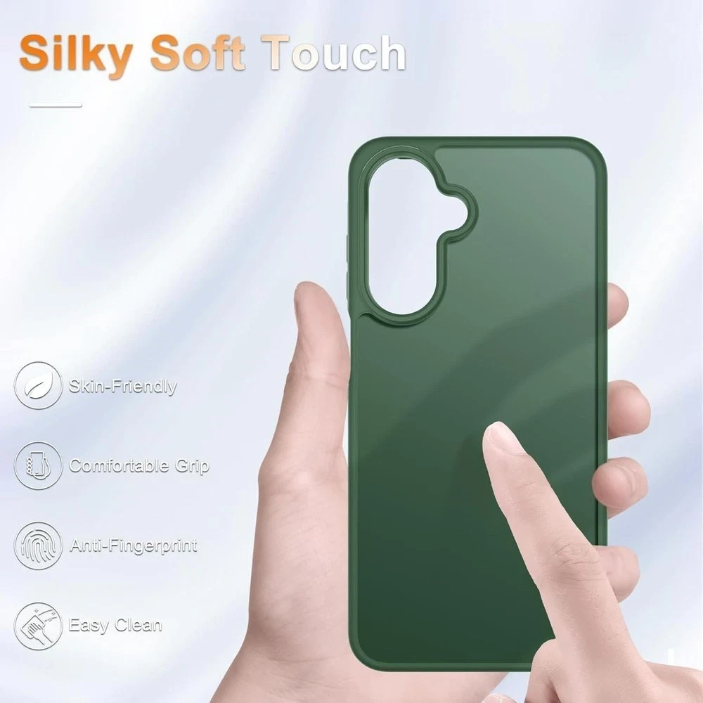 Samsung Galaxy A17 5G Case, Matte Phone Case with Screen Protector, Dark Green