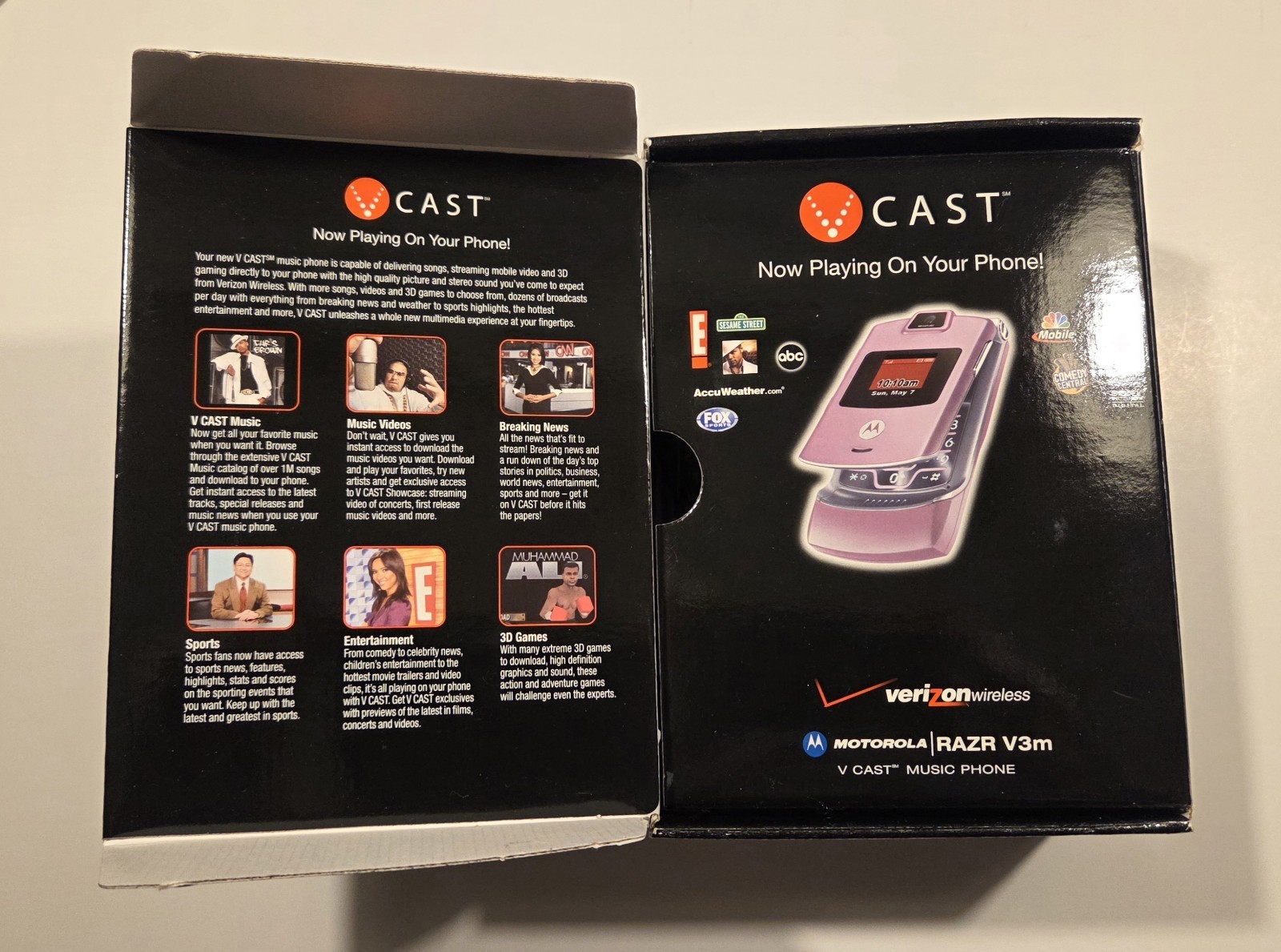 Motorola RAZR V3m Pink with Silver Vintage Rare Flip Phone Tested Works Megapix