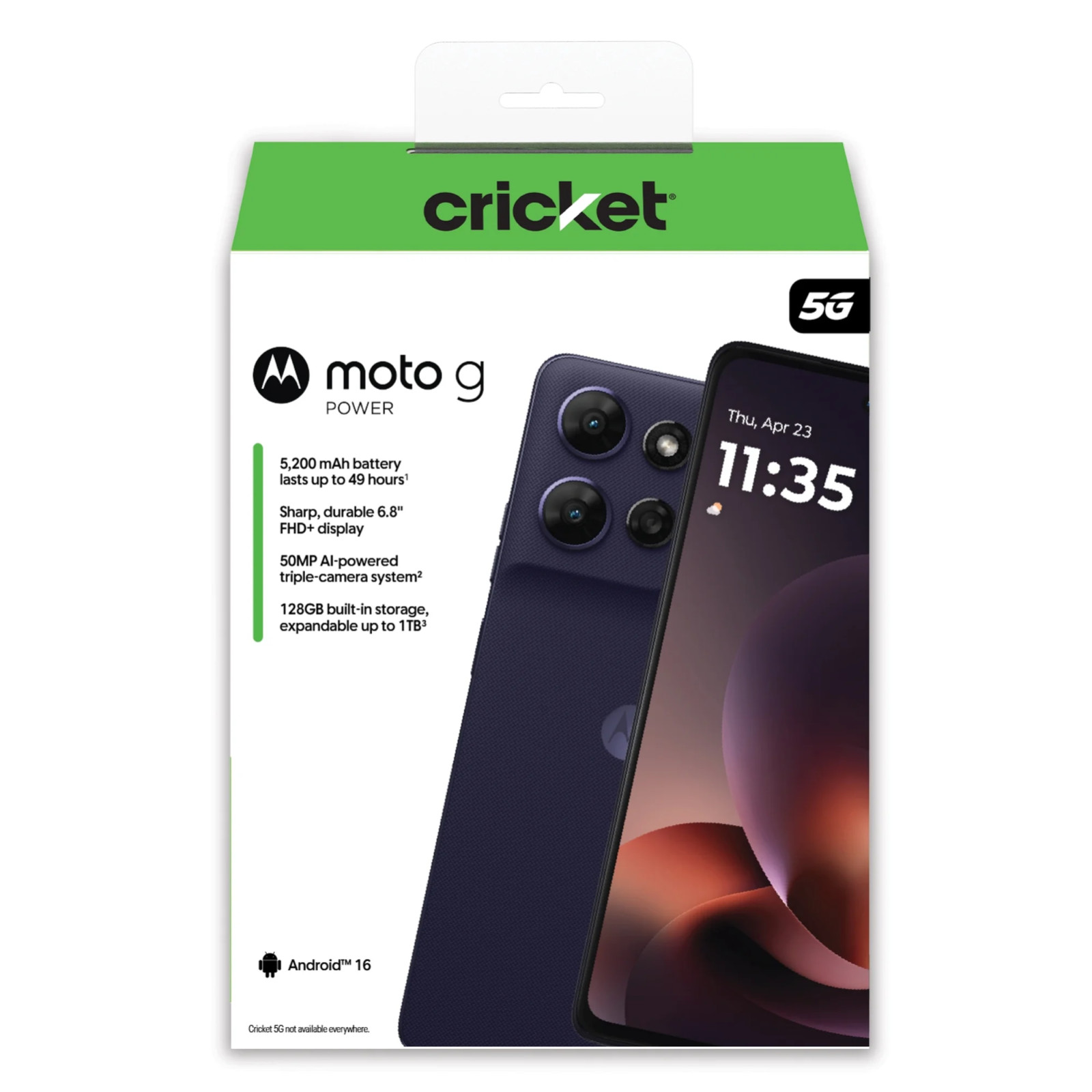 Motorola Moto G Power (2026) 128GB, 8GB RAM (Cricket Prepaid) Blue – Brand New