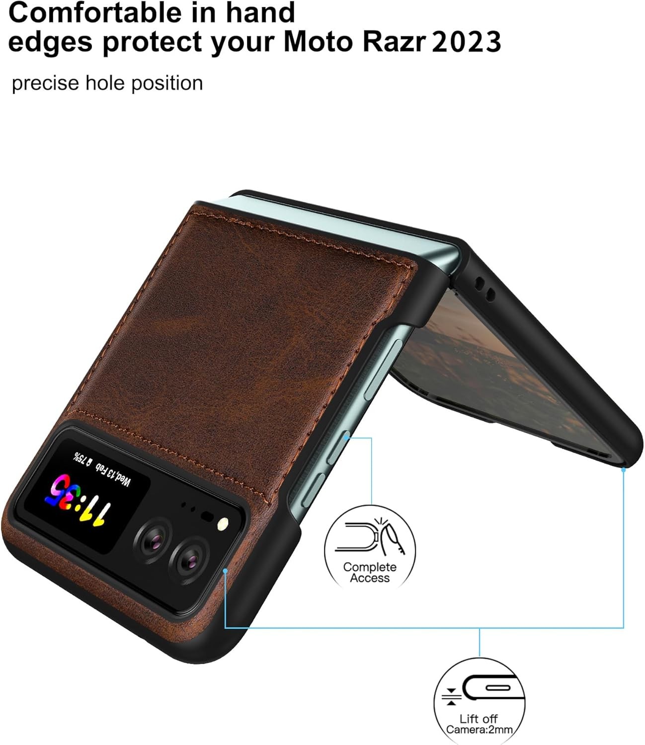 Ultra Thin Slim Durable Phone Case Cover for Motorola Razr 2023 – Brown