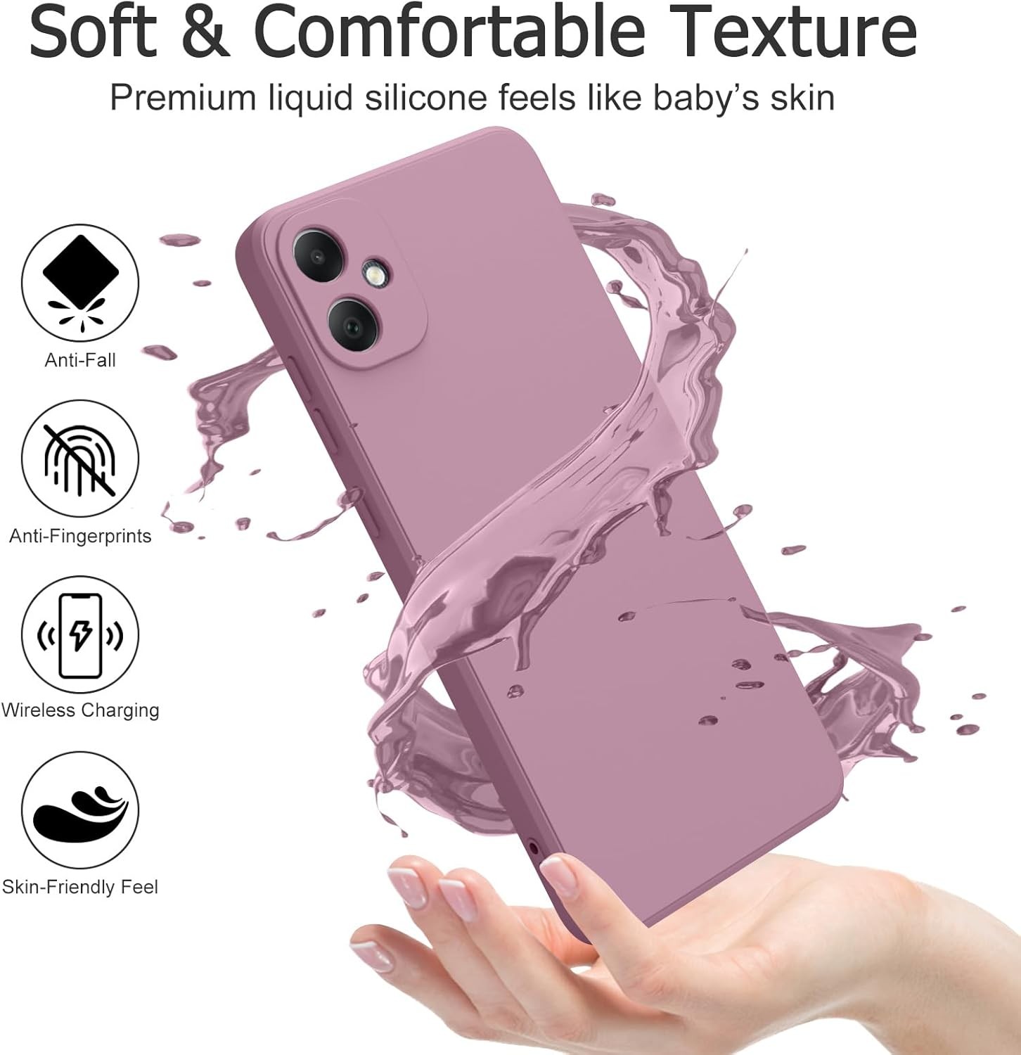 2PCS Soft Silicone Case & Screen Protector for Samsung Galaxy A05 6.7 Inch Shock