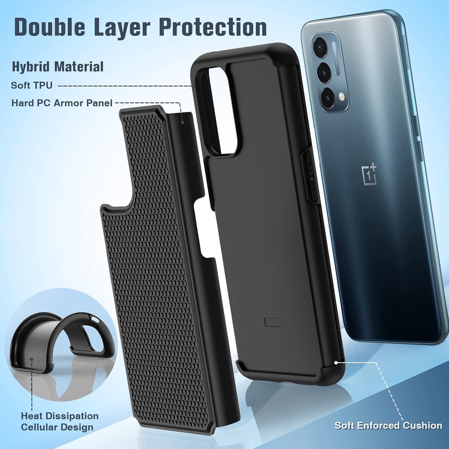 OnePlus Nord N200 5G Case: Dual Layer Protective Heavy Duty Shockproof Cover