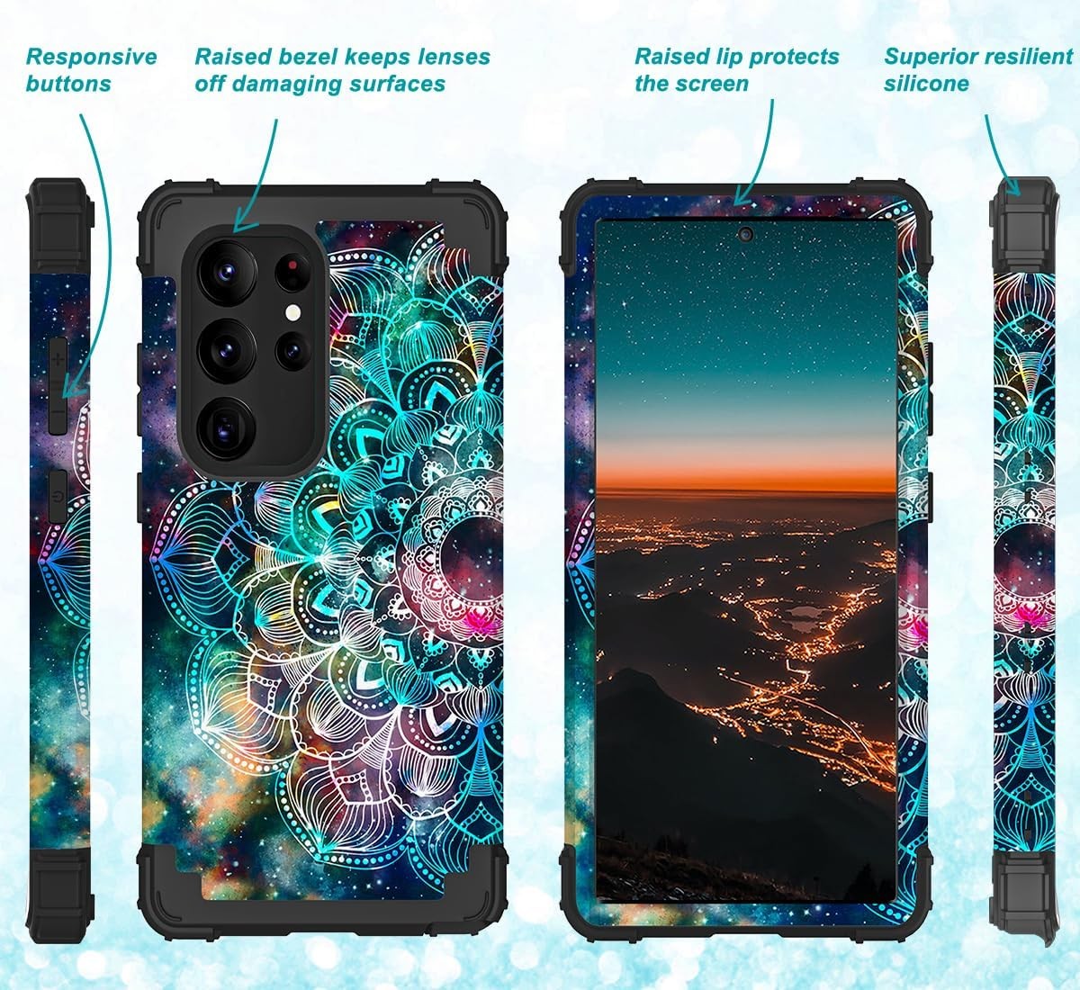 Shockproof Heavy Duty Hard Plastic+Soft Silicone Rubber Bumper Case for Galaxy S