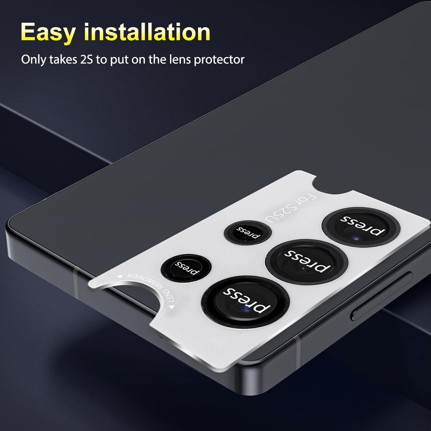 1 Set Camera Lens Screen Protector for Samsung Galaxy S25 Ultra, Black