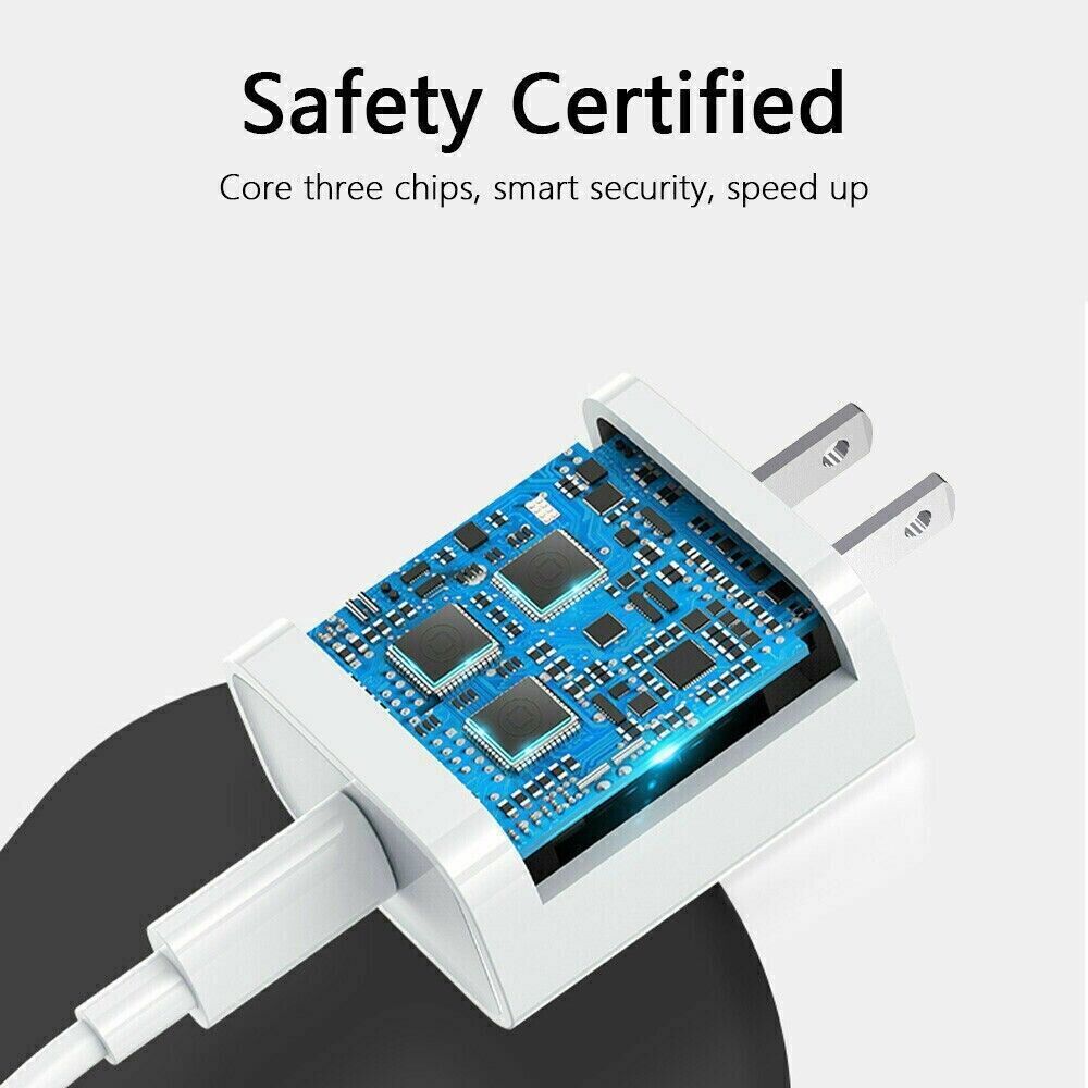 20W PD Fast Charger Wall Adapter 3FT USB-C Cable Changing for iphone 11 12 13 14