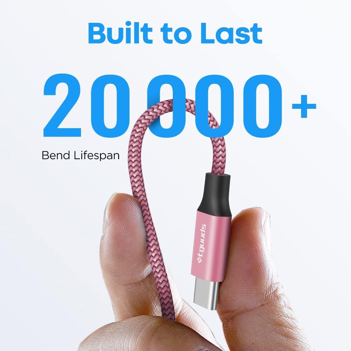 USB to USB C Cable 3ft, 2-Pack USB A to Type C Charger Cord Fast Charging Pink