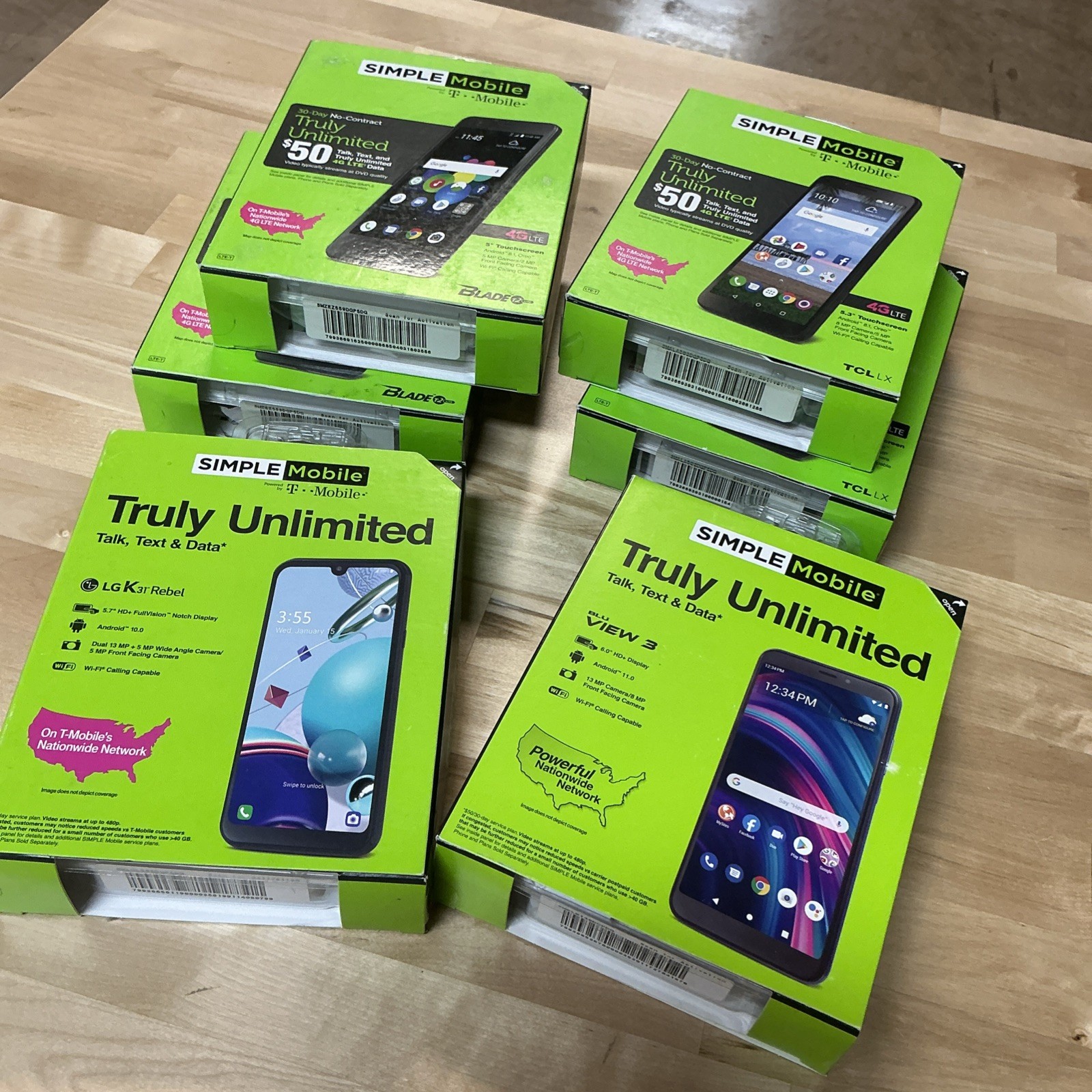 Simple Mobile Mixed Lot Of 6 NIB READ