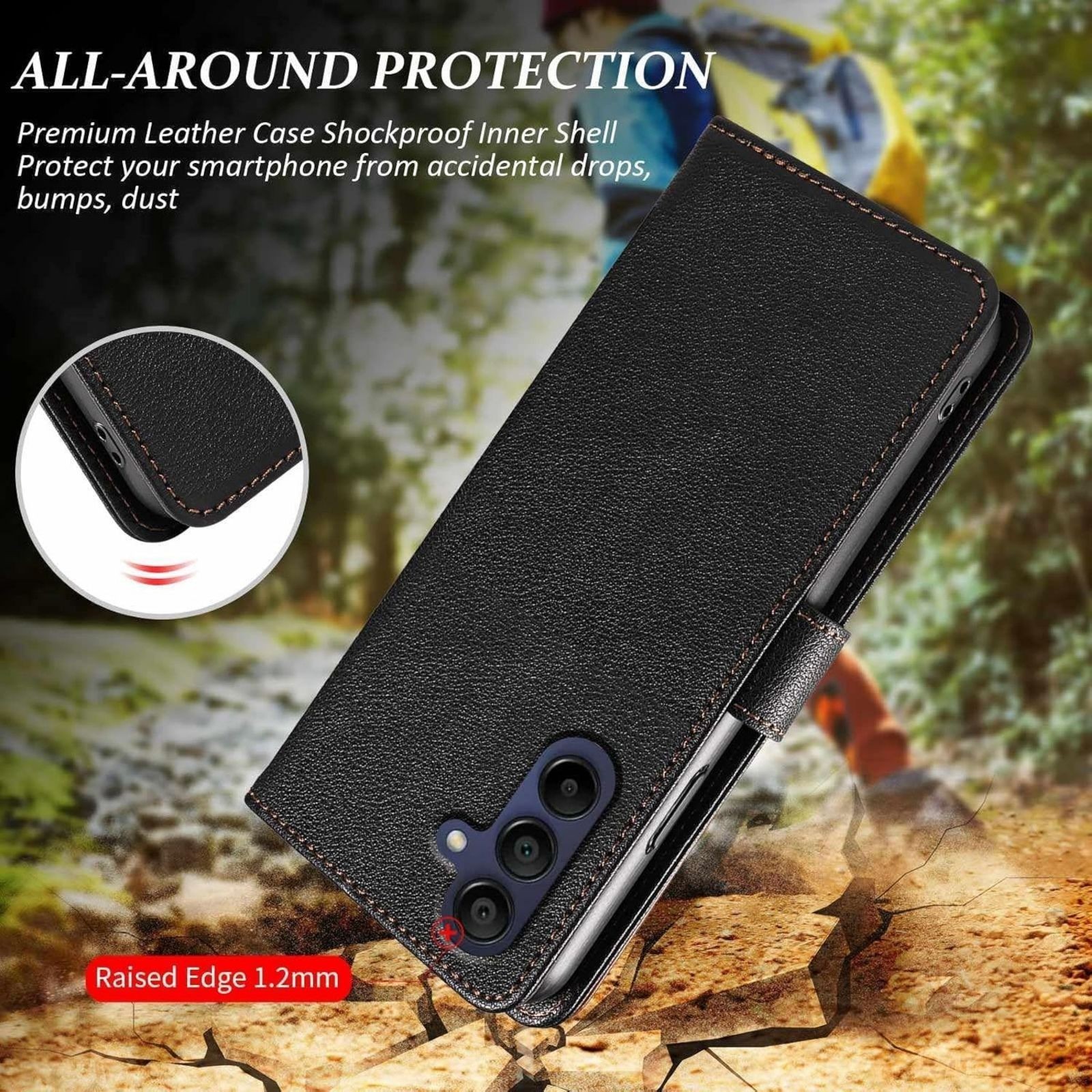 Galaxy A17/A16 5G Phone Case, Wallet Case with RFID Blocking, Premium Leather Fl