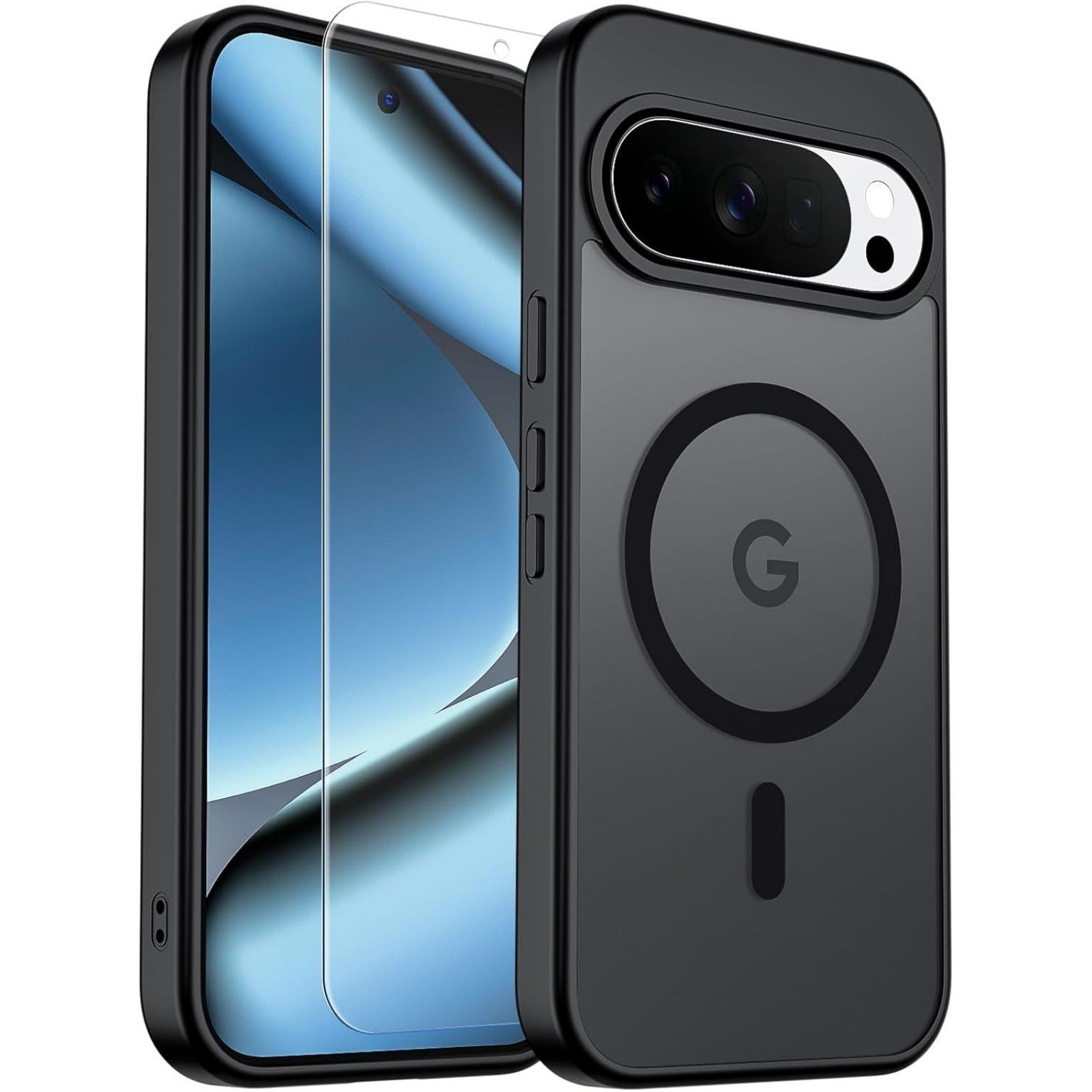Magnetic for Google Pixel 10 Pro Case/Pixel 10 Case with Screen Protector, Black