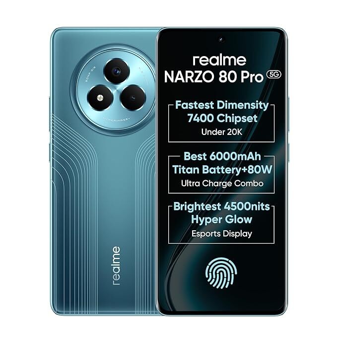 realme NARZO 80 Pro 5G (Green,12GB+256GB)Dimensity 7400 Chipset Global Version.