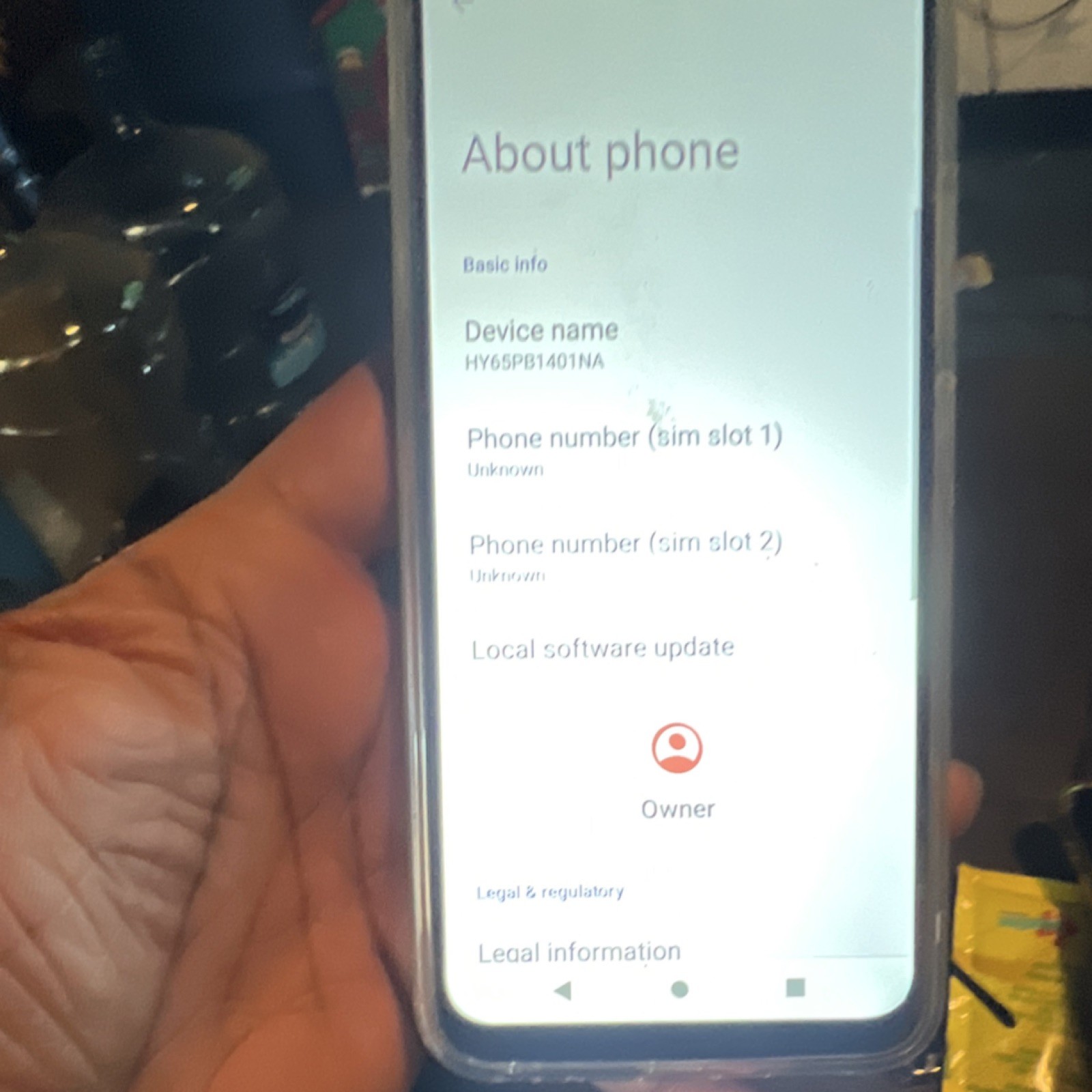 HY Smartphone Silver HY65PB1401NA Triple Rear Camera Bar Style