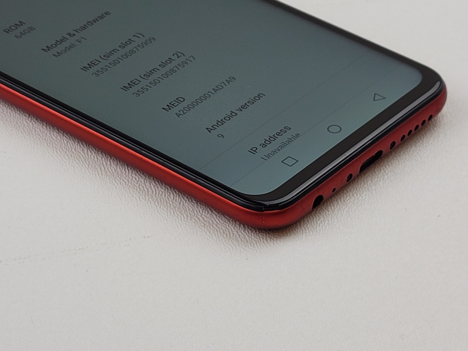UMIDIGI F1 – 64GB – Red (GSM Unlocked) Dual SIM Smartphone – BLEMISHED – H7939