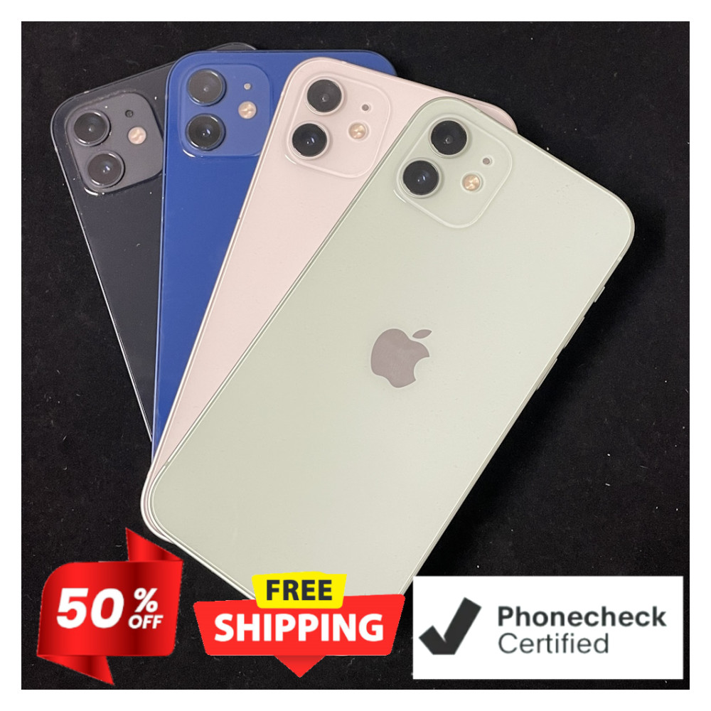 Apple iPhone 12 64GB Unlocked Verizon AT&T 5G Blue/Purple/White/Green Very Good